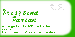 krisztina paxian business card